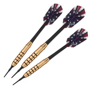 Viper Elite Brass Soft Tip Dart Set - Classic Style Modern Performance Darts with Heavy Knurled Bands and Holographic Flights