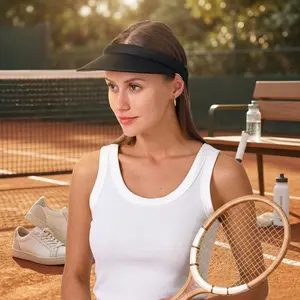 Women's and Men's Adjustable Wide Brim Sun Visor Hat - Clip-on Design for Outdoor Sports Golf Beach Activities, Breathable Cotton Fabric, UPF Sun Protection, Perfect for Summer Casual Wear