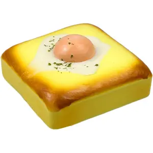 Egg Toast Squishies Super Soft Slow Rising Toy Cute Scented Simulation Food Square Cake Squishys Stress Relief Squeeze Toys for Kid Halloween Christmas Birthday Gift (Egg Toast)