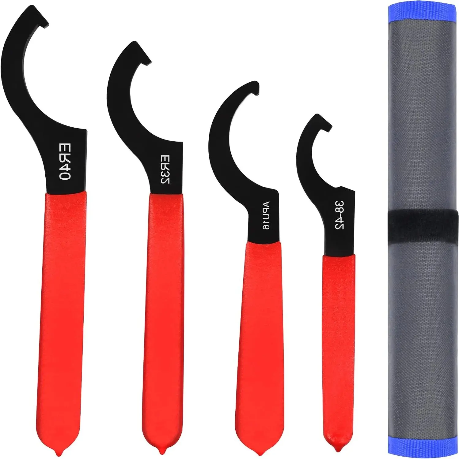 4pcs Adjustable Coilover Spanner Wrench Set Heavy Duty Steel C Spanner for Coil Overs Shocks Suspension System Adjustment