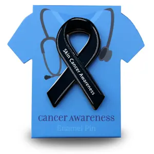 Skin Cancer Awareness Ribbon Pin With Magnet