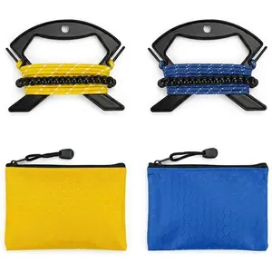 2 Pack Travel Clothesline, No Clothespins Needed - 11.5ft Reflective Cord with 24 Beads, Tangle-Free Cord Winders & Zipper Bags, Portable Laundry Drying Rope for Cruise, Hotel, Camping, RV, Indoor Use