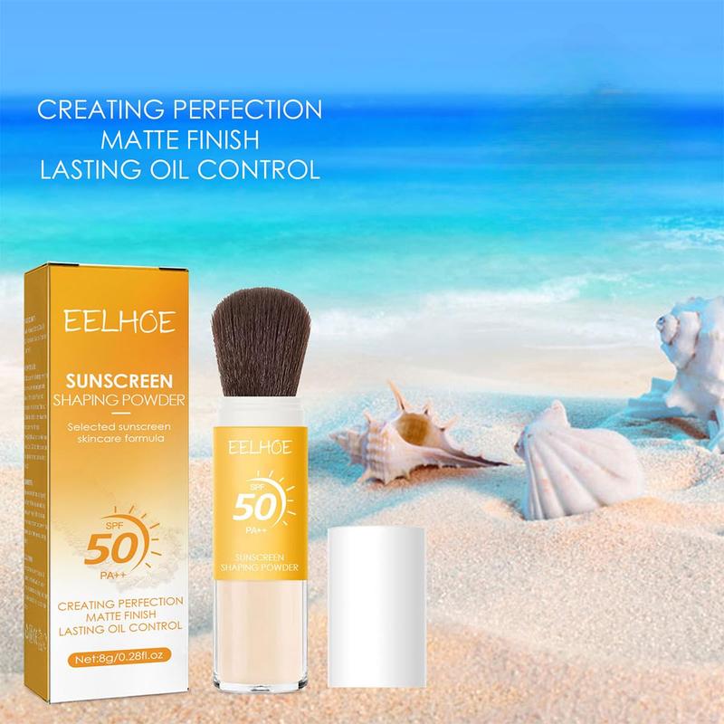 Setting Powder Sunscreen Face Powder, SPF 50, Translucent, Mineral Brush Finishing Powder, Oil Control, Spf Powder, Matte Finish Loose Powder Makeup for Women Man Cosmetic Gifts