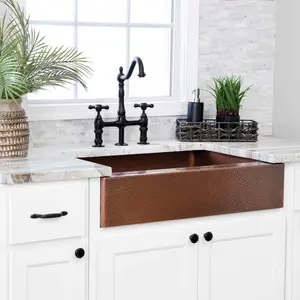 30 Inch Retro Fit Copper Single Bowl Apron Farmhouse Sink - Medium Copper farmhouse sink