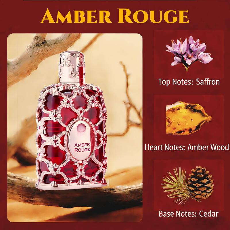 AMBER ROUGE Unisex Eau de Toilette – 2.7 oz (80ml) | Long-Lasting Vanilla Perfume with Pheromones | Midnight Ballerina & Vanilla Voyage Scents | TikTok-Viral Gender-Neutral Fragrance, Perfect as Cologne to Buy Your BF or GF