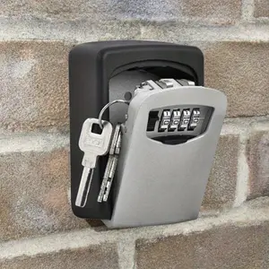 Durable Stainless Steel Key Lock Box, Holds 4 Sets of Keys, Wall-Mounted Indoor/outdoor Use, Home or Hotel Security, Anti-Theft Door Latch Box, Key Lock Safe
