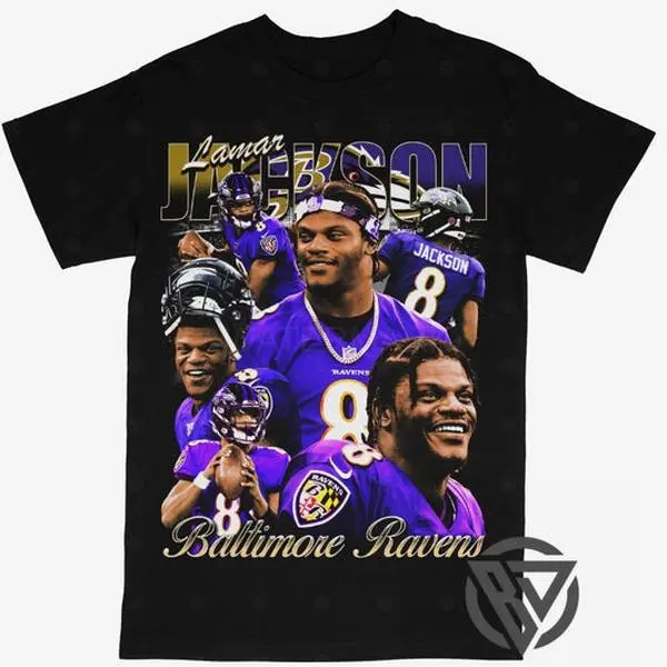 Lamr Jacks0n T-shirt For Men Women, For Fans Unisex Casual Streetswear Top Baltimore Ravens Football (V2)