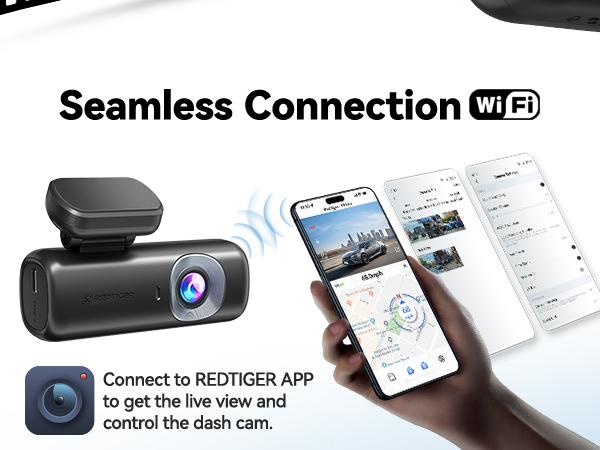 REDTIGER 4K Dash Cam F9 Lite Front ADAS WiFi GPS Mini Hidden G Sensor 24H Parking Monitor 32GB Card APP Control Loop Recording Night Vision Dashcam Vehicle-Holiday Haul