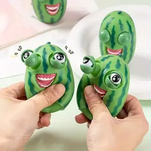 Fruit Squishy Toys Popping Out Eyes Watermelon Fun Squeeze Fidget Sensory Toys Watermelon Stress Ball Christmas Birthday Gifts