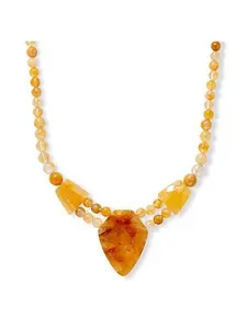 Mine Finds by Jay King 18" Yellow Quartz Beaded Station Drop Necklace