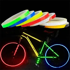 1 roll, random color bicycle/motorcycle, self luminous reflective sticker, dead flying bike, mountain bike, motorcycle, Vehicle, dazzling night light wheel, body sticker, Decal