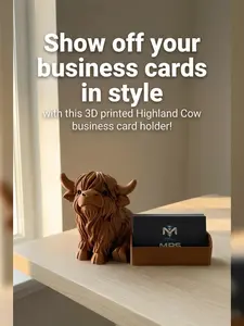 Highland Cow Business Card Holder