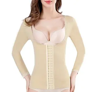 Long Sleeve Waist Trainer Arm Shaper Slimming Tummy Control Thin Soft Plus Size Tops Underwear Body Shaper Belt Fit Girdle Shapewear Premium Compression Shaper Top