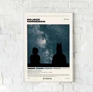 BoJack Movie Horseman Adult Animated Tv Series Vintage Minimalist Poster, BoJack Retro Art Print, Gift For Film Fans Wall Decor Unframed