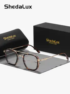ShedaLux 1 Piece Unisex Vintage Chic Anti Blue Light Full Frame Plano Glasses Fashion Forward Square Frame Plano Glasses