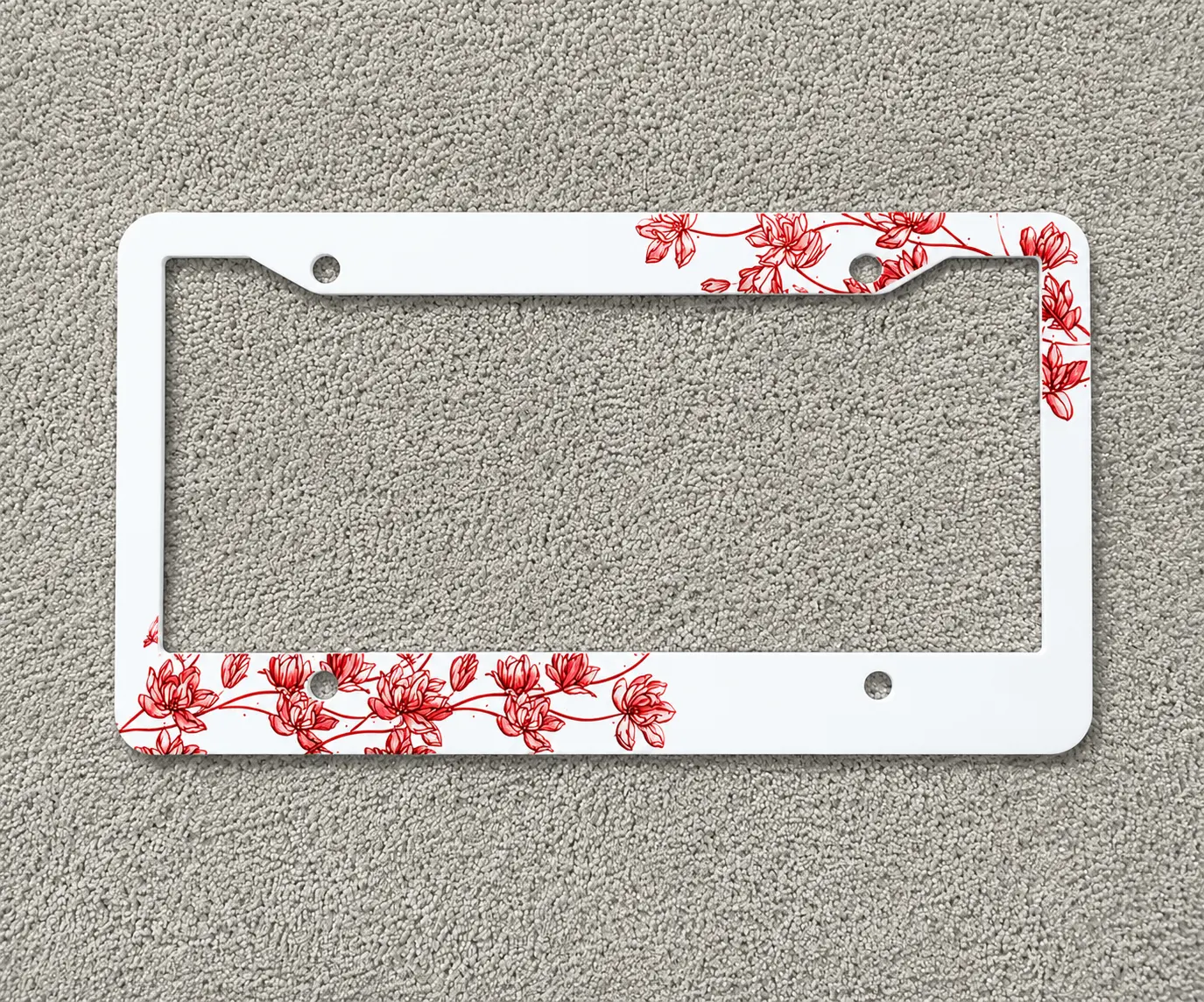 White and Red Lady Bug License Plate Frame Cute Red Beetle Pattern For Car Accessory Aesthetic Cute Vehicle Ornament For Women Girls Ladybird Decor Auto 5