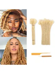 4-16 Inch Hand-Made Permanent Locs Extensions - 10 Strands/Pack, blonde Human Hair Dreadlocks for Men & Women, Natural Hair Texture, Perfect for Natural Look, Natural Hair Texture | Dreadlocks Style | Dreadlock Hair