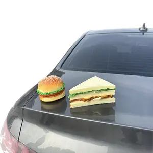 Creative Simulation Hamburger Car Interior Decoration Miniature Ornament for Electric Motorcycle Dashboard Trunk Roof Home Desktop Display
