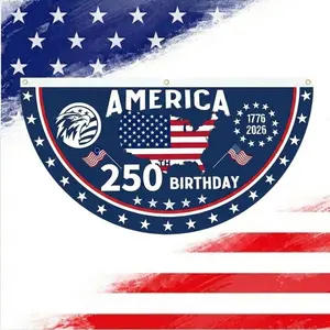 America 250th Birthday Banner 1776-2026, USA 250 Years Decoration, Patriotic Flag Banner, 4th of July Party Decor, American Independence Celebration