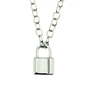 Hip-hop rapper jewelry small lock pendant necklace for men and women