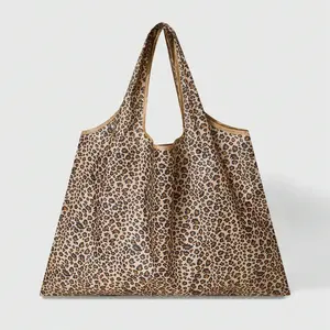 3 Pack Foldable Floral Pattern Tote Bag, Waterproof Large Capacity All Over Print Shopping Bag for Women & Men,Casual Trendy Versatile High-quality Daily Commuting Shoulder Bag