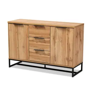 Reid Modern and Contemporary Wood and Metal Sideboard Buffet