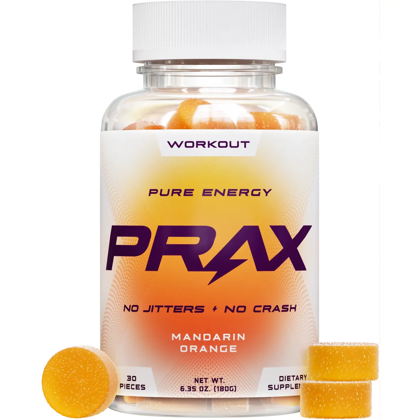 PRAX Workout - Paraxanthine Energy Gummies - Caffeine Free Energy for Athletes and Fitness Enthusiasts Beverage Sport