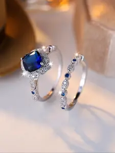 S925 Sterling Silver Fashion Artificial Gemstone Ring, Luxury Wedding Engagement Ring for Women, Trendy All-match & Exquisite Jewelry for Birthday Gift, Wedding Rings, Teardrop Bridal Rings