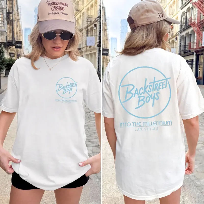 Backstreet Boys Millennium Tour T-Shirt 2026, Retro 90s Pop Music Band Graphic Tee, Into The Millennium Vegas Residency Concert Merch, Vintage Unisex Cotton Casual Fan Gift Top