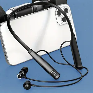 Wireless neckband earbuds — flexible, bendable design for sports and gaming; dual-mode in-ear earphones with a long-lasting 500 mAh battery, wireless connectivity, power indicator light, and a Type‑C charging cable — ideal for running, workouts, calls, mu