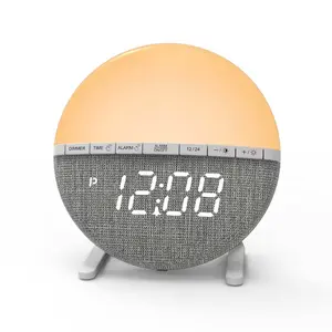 Sunrise Simulation Wake-Up Light Alarm Clock Natural Dawn Dusk Light Therapy for Better Sleep Gentle Awakening Digital Display