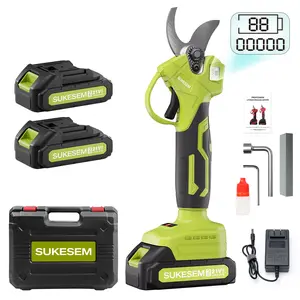 Cordless Electric Pruning Shears with LED Power Indicator Lights, Rechargeable Lithium Ion Batteries, Ideal for Gardens and Orchards