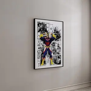 Manga Poster - 'All Might' Toshinori Yagi - Curated Manga Panels - Poster Print