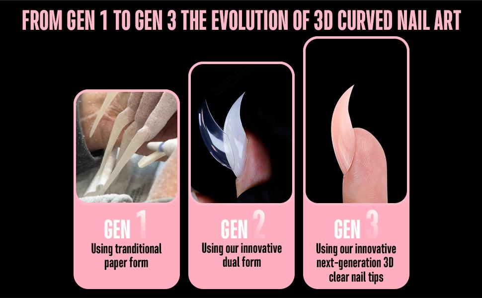 NOVO OVO 3D Cat Claw Nail Tips Baby Pink, 128Pcs Short Curved Stiletto Press on Nails with Built-in APEX, PMMA Full Cover Clear Eagle False Nails for Halloween Cosplay & Salon Extension, 16 Sizes【Does not include builder gel, top coat, glue, or UV lamp】
