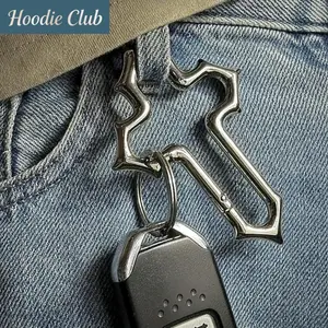 Y2K Cross Carabiner Keychain, Religious Crucifix Grunge Clasp Key Clip, EDC Accessory. Ideal Gift for Dad, Boyfriend & Men, Perfect for Camping, Hiking & Outdoor Climbing Activities kid Artificial Christmas with Folding Cot Mattress