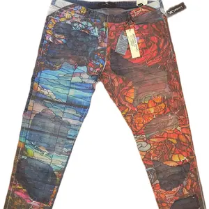 Jordan Craig Exclusive Designed Jeans with Vibrant Stained Glass Artwork and Unique Pattern