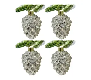 Whitehurst 4 glass pinecones by Eddie Ross, 5"tall w cap