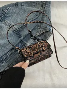 2026 New Women Mini Leopard Print Colorblock Fashion Crossbody Bag