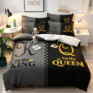 3-Piece Bedding Set, Includes 1 Duvet Cover and 2 Pillowcases, King and Queen Size, Soft Comfortable Breathable, All Seasons
