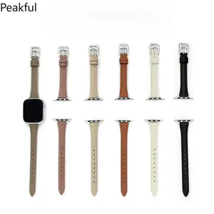 Applicable to Apple Watch SE/S11 Strap Women's iWatch Fine Small Waist Apple Leather Watch Strap