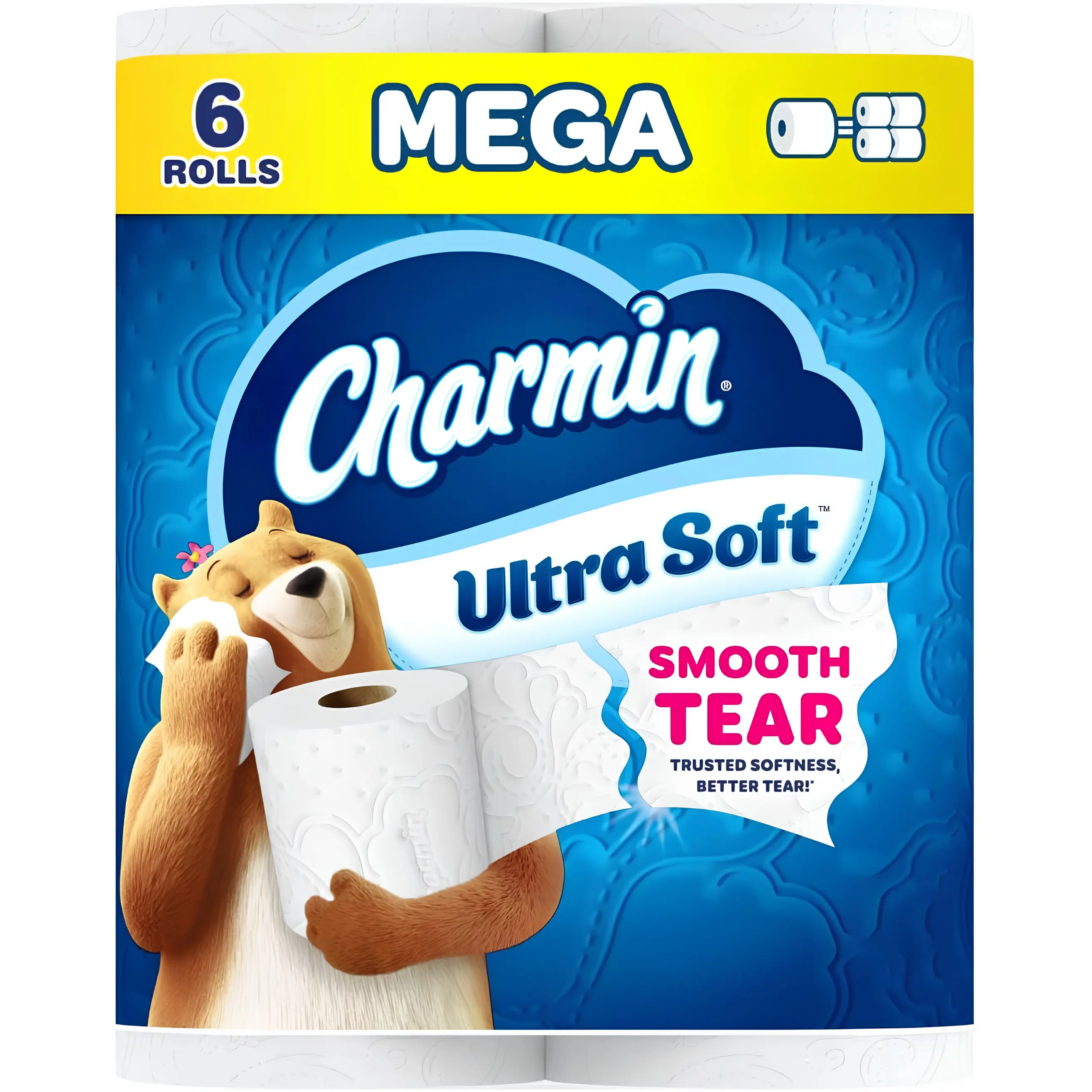 Charmin Ultra Soft Toilet Paper, 6 Mega Rolls Equals 24 Regular Rolls, Soft Cushiony Bathroom Tissue, Septic Safe Toilet Paper for Home and Family Use, Long Lasting Premium Bath Tissue Rolls