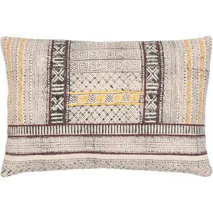 Zoya Lumbar Pillow, Light Beige, Black, Burgundy, Saffron