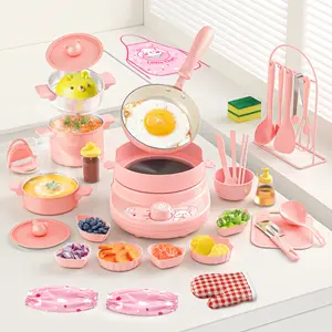 Gotoofun Kids Cooking Set | Real Pink Mini Kitchen for Kids 8-12 | Safe Play Knife Set | Montessori Pretend Cooking Toy | Birthday & Summer Gift Ideas