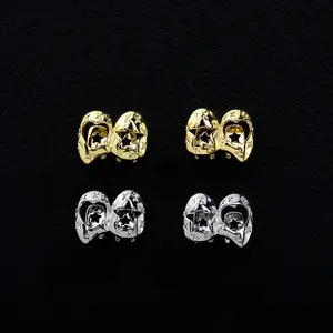 New best-selling hip-hop braces, double left and right braces, mirror fangs, dental ornaments, hip-hop rap accessories, braces, cool dental ornaments