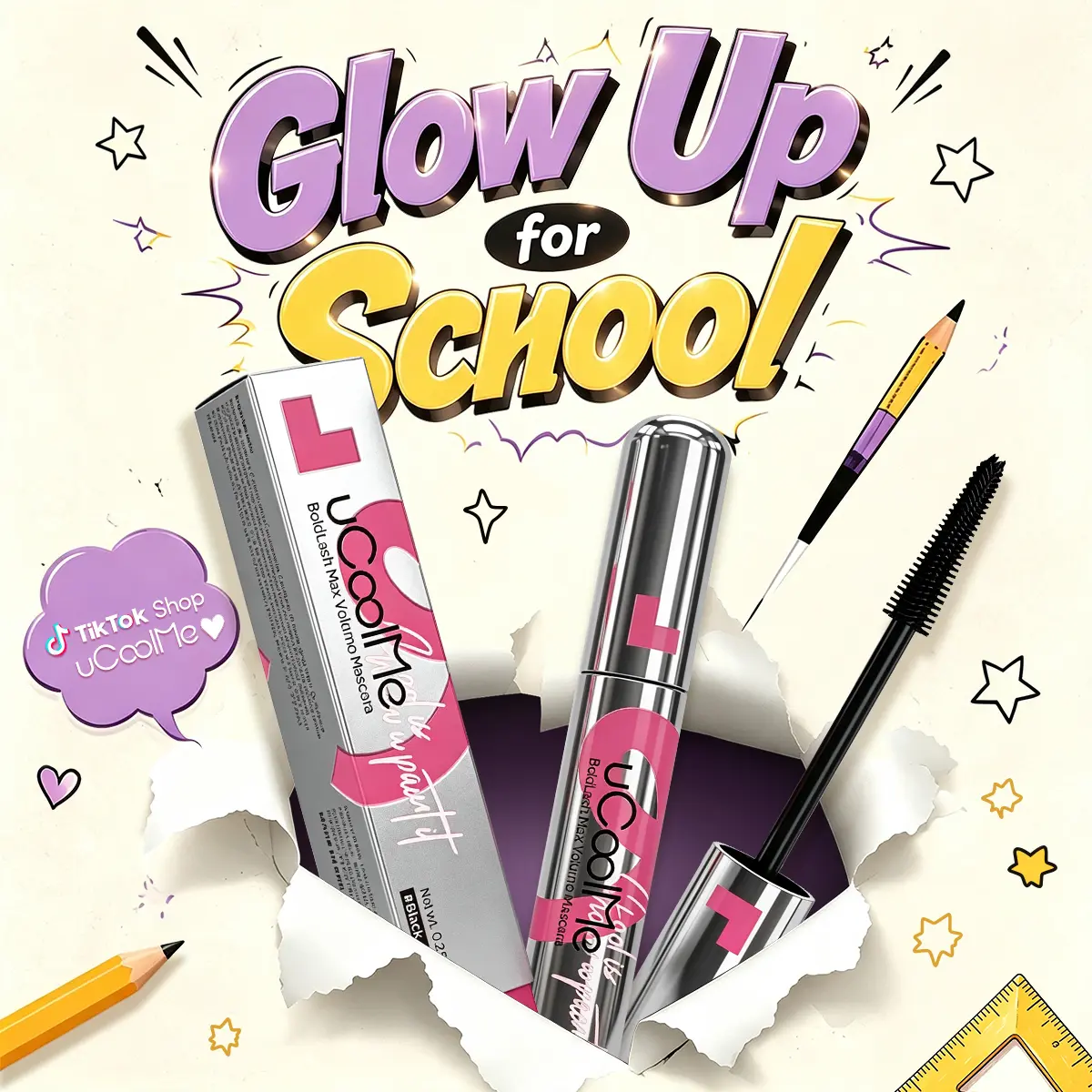 Spider Web Tubing Mascara Easy to Remove Waterproof Sweat Proof Smudge Proof 24H Long Lasting uCoolMe Bold Lash Max Volume Mascara Liquid Mascara Makeup Cosmetics,back to school
