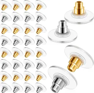 200 Pcs Earring Backs for Droopy Ears Earring Backs Replacements Earring Backs for Heavy Earring Bullet Clutch(Silver and Gold)
