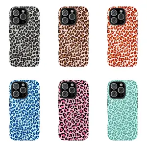 Leopard print fashion temperament pattern two-in-one mobile phone case, texture, durable, shockproof, stylish protective cover for iPhone 11 12 13 14 15 16 17 Pro Max Pro Plus, compatible with Samsung Galaxy S25 S24 S23 Ultra