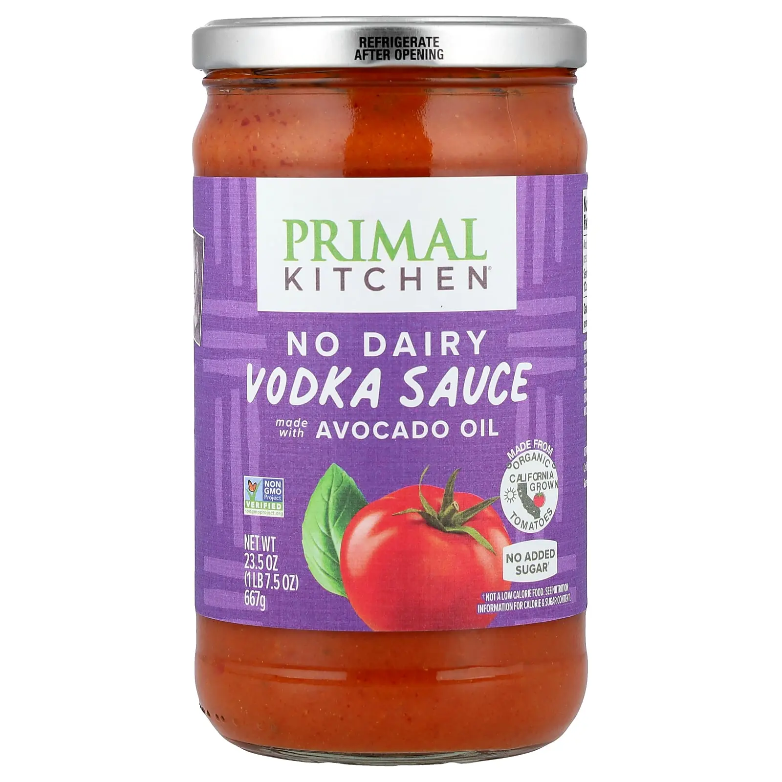 Primal Kitchen No Dairy Vodka Sauce Made With Avocado Oil, 23.5 oz (667 g)