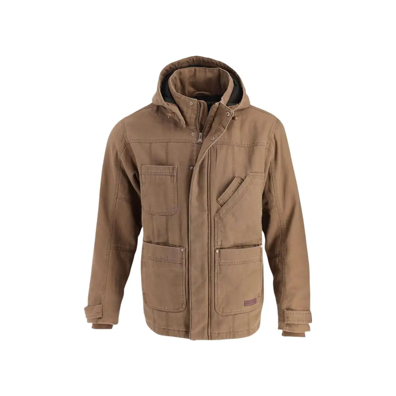 Thorogood Iron River Heavyweight Stone-Washed Canvas Insulated Jacket, Tops, Zipper, Cotton, Duck