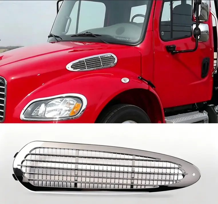 Fits 2002-18 Freightliner M2 Hood Side Air Intake Vent Grille Side Grill Chrome